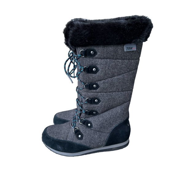 L.L. Bean Carrabassett Tall Insulated Waterproof Grey Black Snow Boots Size 6.5 - Picture 6 of 7